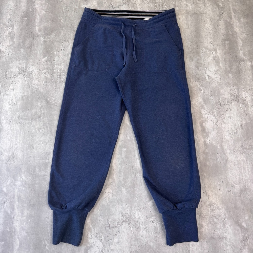 Patagonia Ahnya Jogger Pants Womens M Navy Organic Cotton Fleece Athleisure
